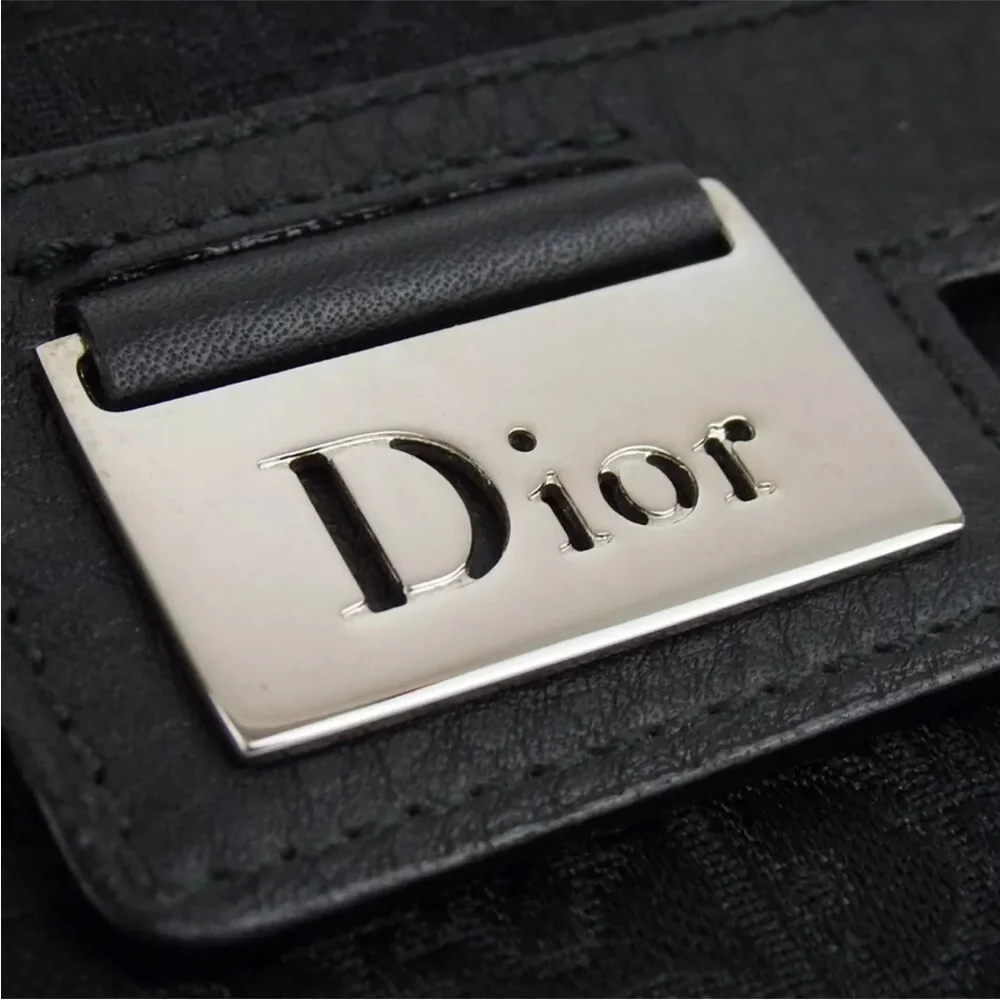 AUTH Christian Dior Monogram Trotter Long Wallet Black